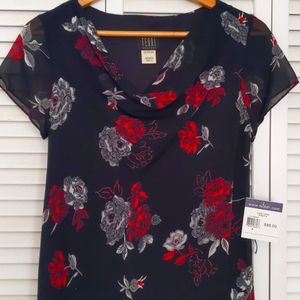 Black rose midi dress